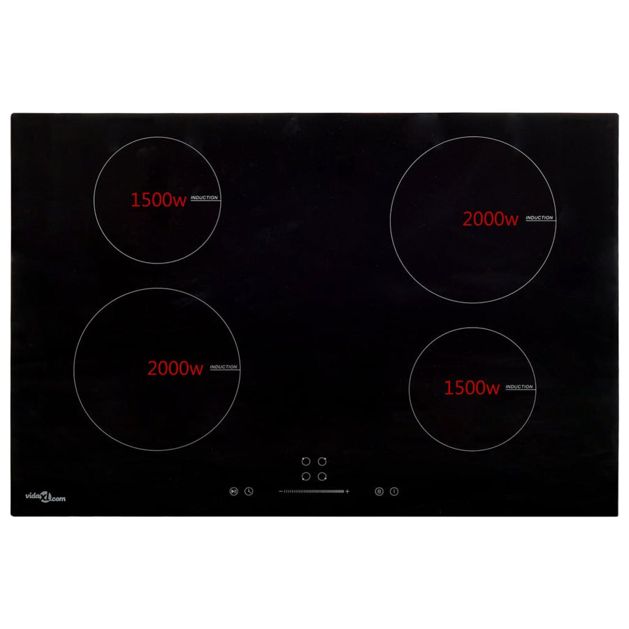 Inductiekookplaat 4 Zones Aanraakbediening Glas 77 cm 7000 w