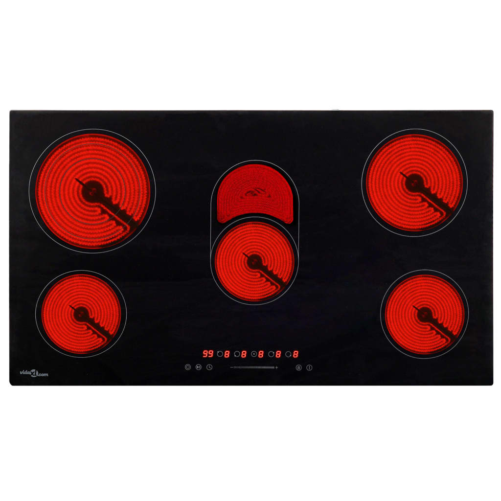 Keramische Kookplaat 5 Kookzones Aanraakbediening 77 cm 8500 w