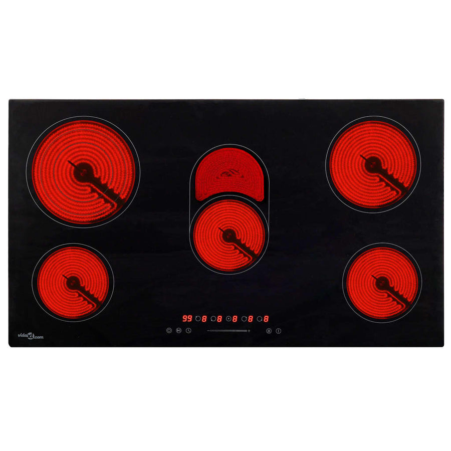 Keramische Kookplaat 5 Kookzones Aanraakbediening 77 cm 8500 w