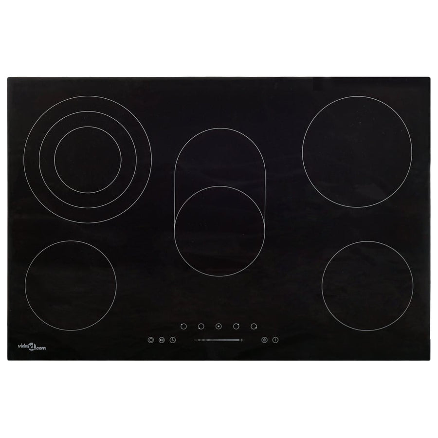 Keramische Kookplaat 5 Kookzones Aanraakbediening 90 cm 8500 w