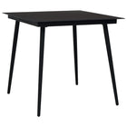 Garden Table 80x80x74 cm Steel and Glass Black
