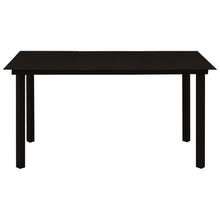 Tuintafel Staal En Glas Zwart 150 x 80 x 74 cm