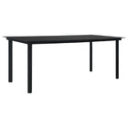 Tuintafel 190x90x74 cm staal glas zwart