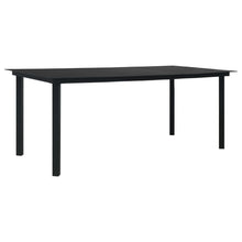 Tuintafel 190x90x74 cm staal en glas zwart