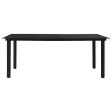 Tuintafel 190x90x74 cm staal en glas zwart