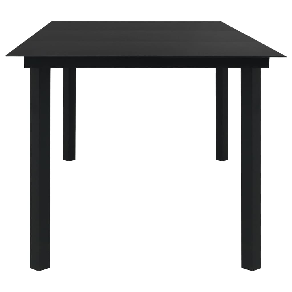 Tuintafel 190x90x74 cm staal en glas zwart