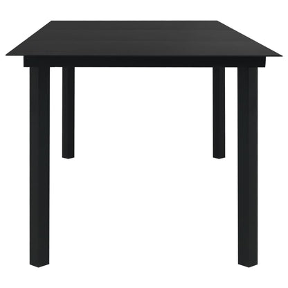 Tuintafel 190x90x74 cm staal en glas zwart