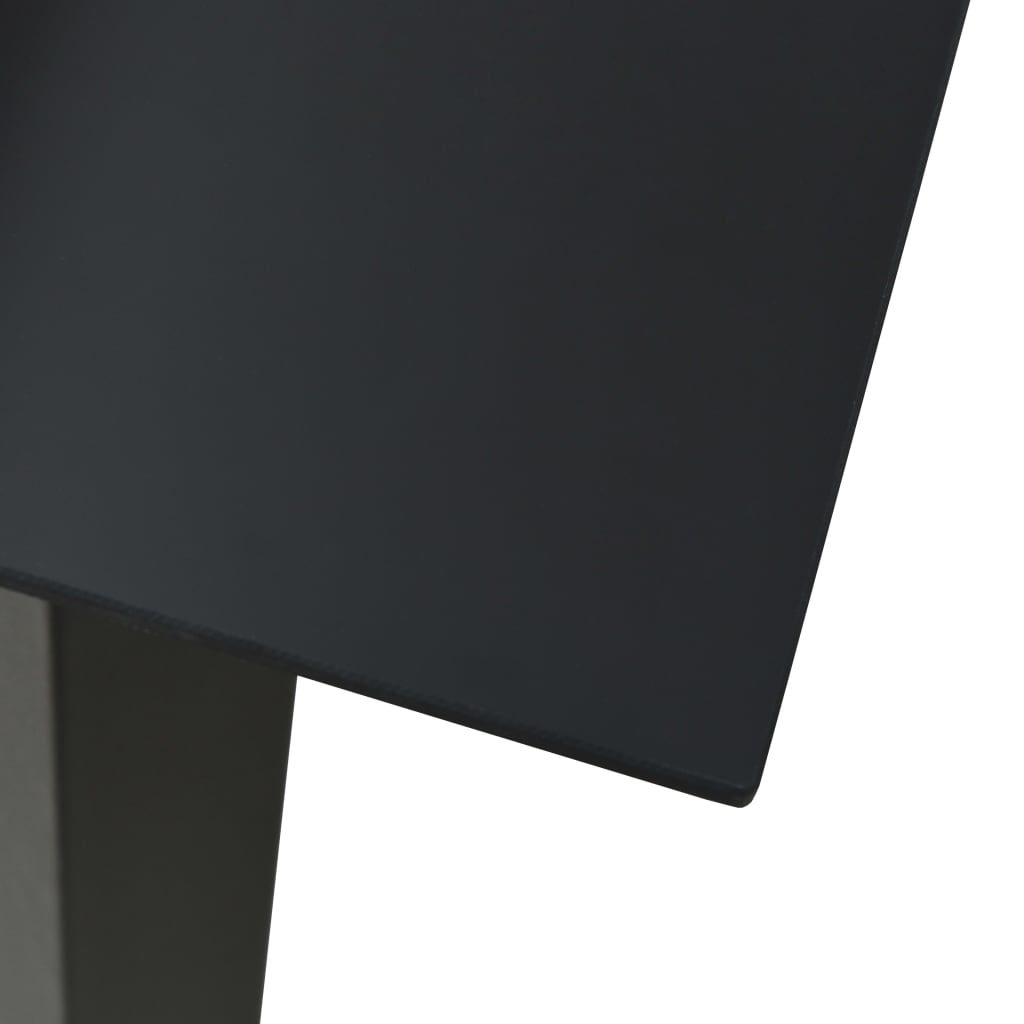 Tuintafel 190x90x74 cm staal en glas zwart