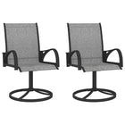 Garden chairs swivel 2 pcs textilene and steel grey