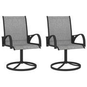 Garden chairs swivel 2 pcs textilene and steel grey