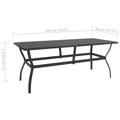 Tuintafel Staal 190 x 80 x 72 cm