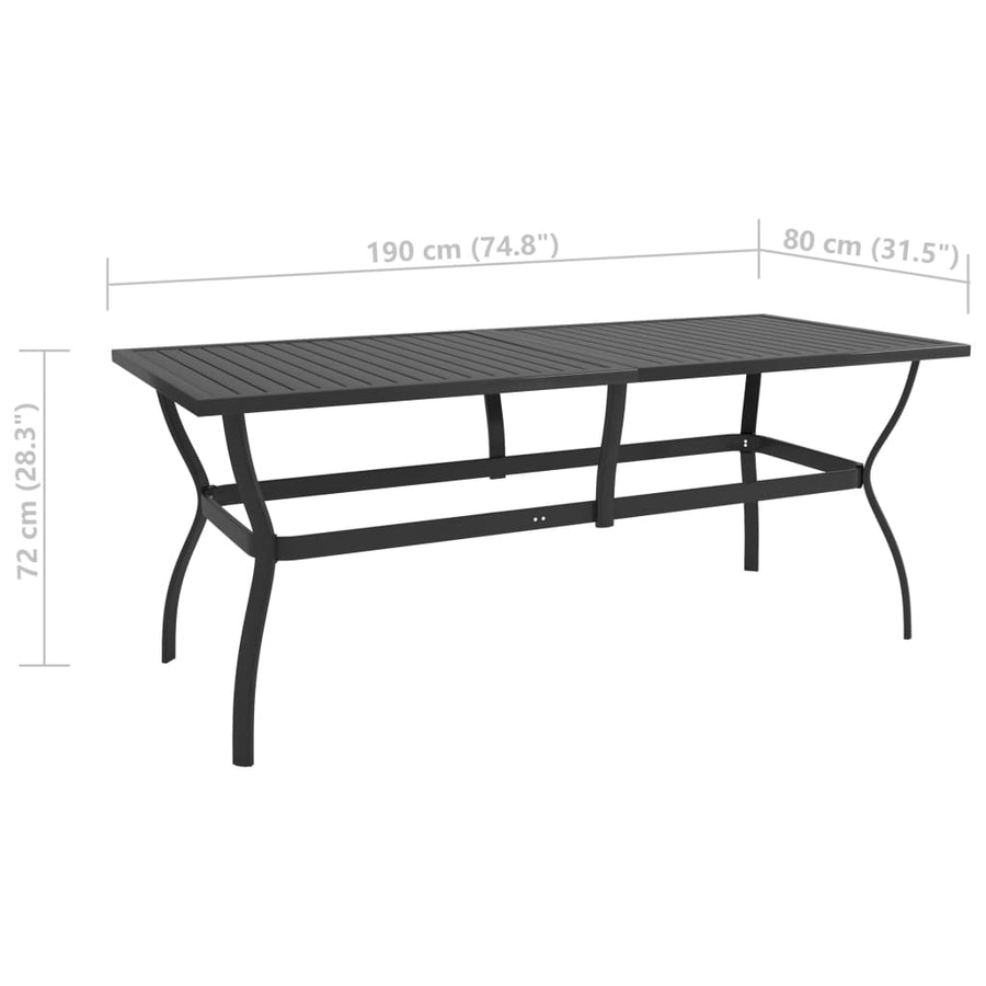 Tuintafel Staal 190 x 80 x 72 cm