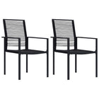 Tuinstoelen 2 st PVC-rattan zwart 60x55x90 cm