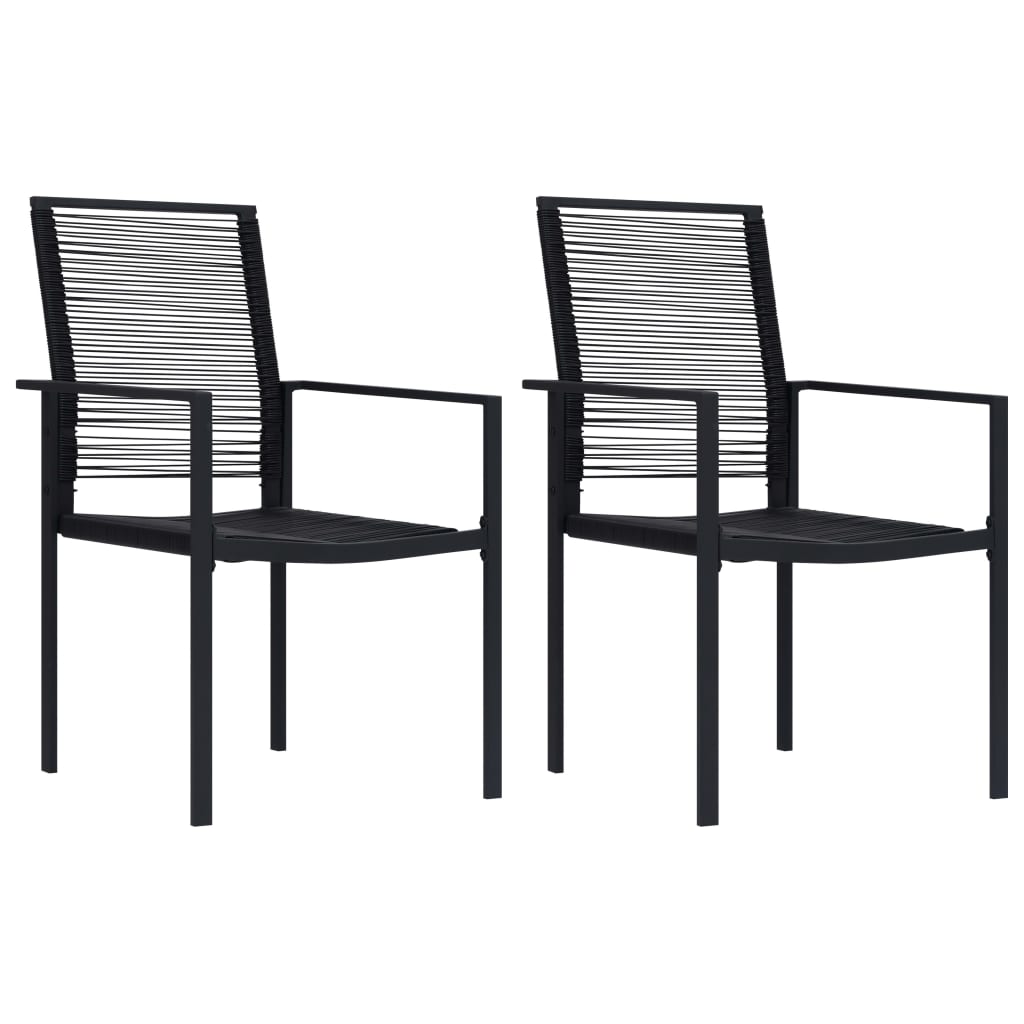 Tuinstoelen Pvc-Rattan Zwart 2