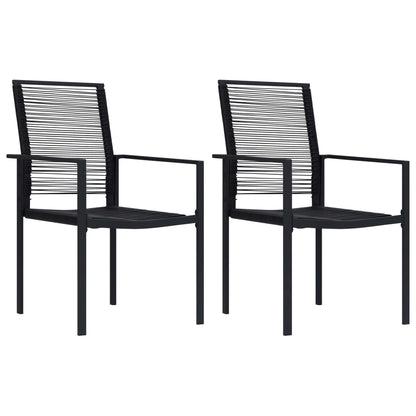 Tuinstoelen Pvc-Rattan Zwart 2