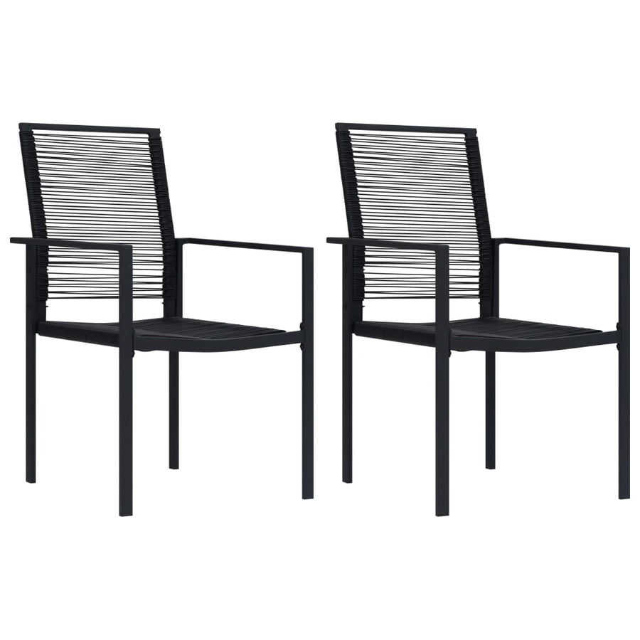 Tuinstoelen Pvc-Rattan Zwart 2