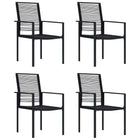 Tuinstoelen 4 st PVC-rattan zwart 60x55x90 cm