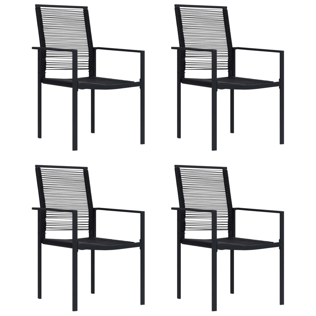 Tuinstoelen Pvc-Rattan Zwart 4