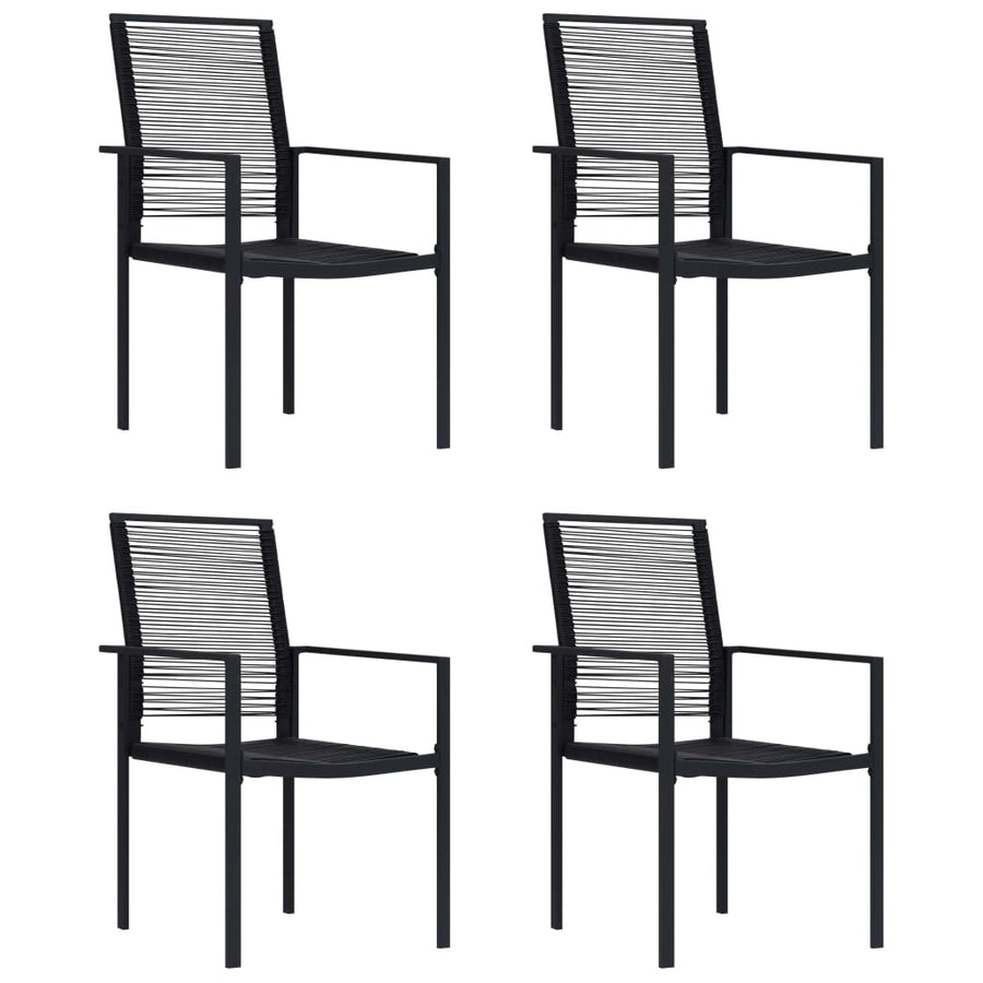 Tuinstoelen Pvc-Rattan Zwart 4