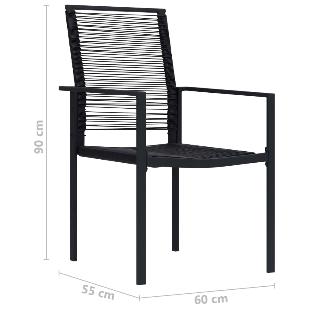 Tuinstoelen Pvc-Rattan Zwart 4