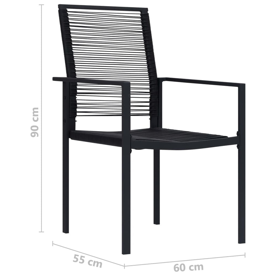 Tuinstoelen Pvc-Rattan Zwart 4
