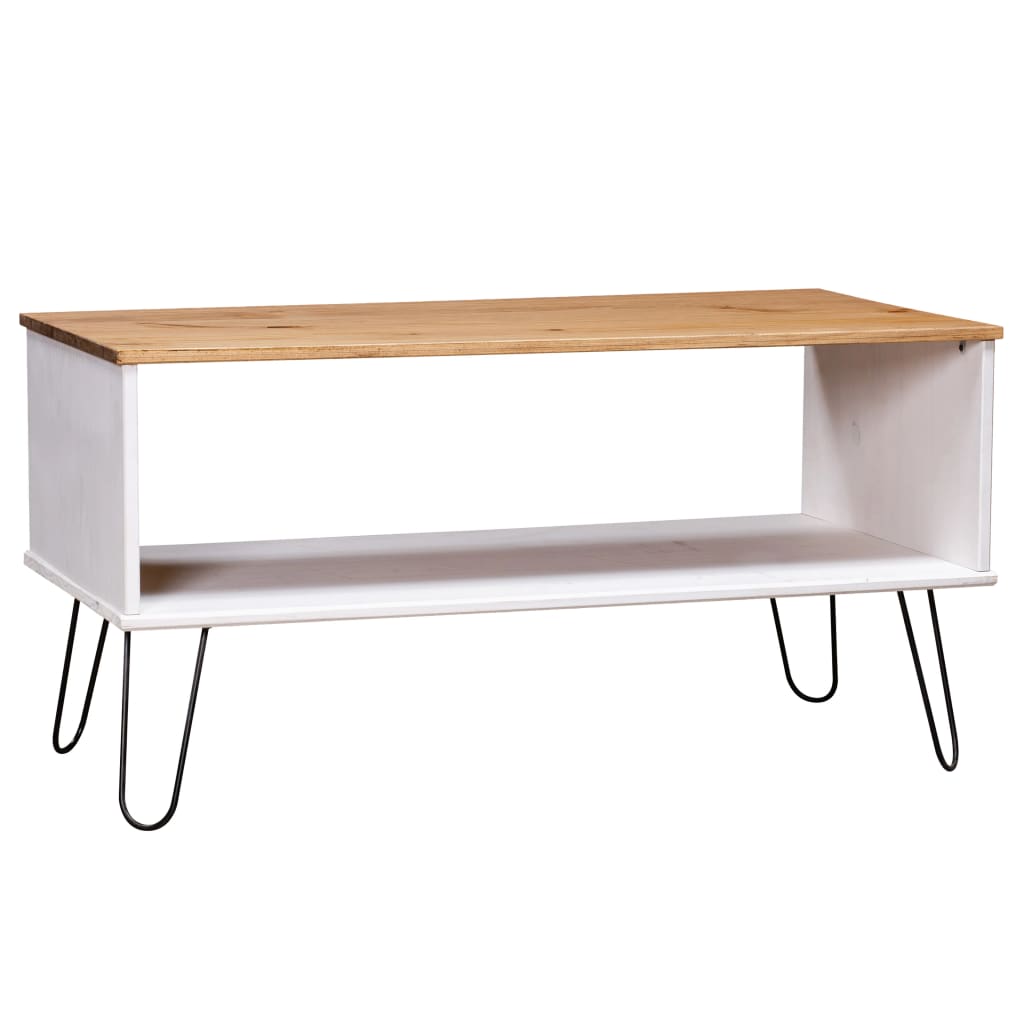 Salontafel New York grenenhout wit en lichthoutkleurig