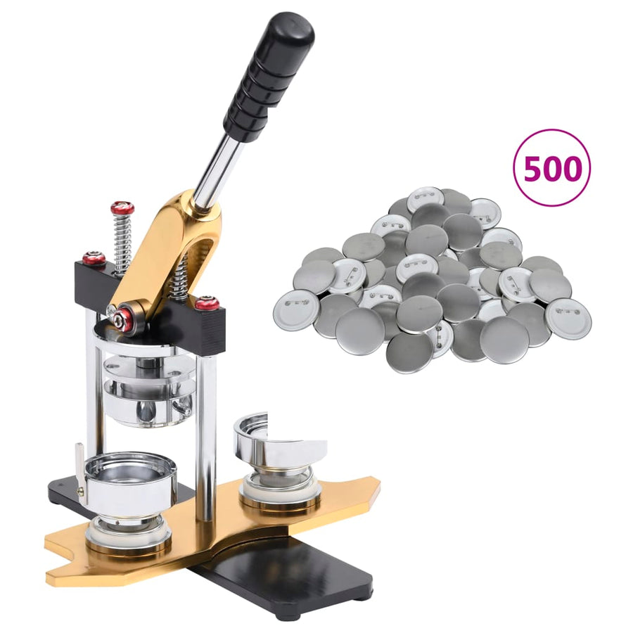 Buttonmachine Draaipunch Met 500 St Buttononderdelen 44 mm Met buttononderdeel