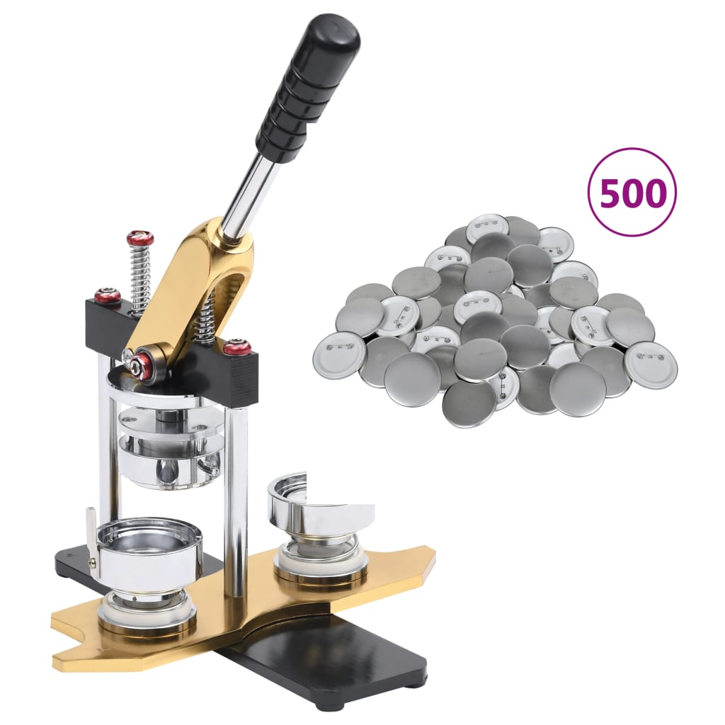Buttonmachine Draaipunch Met 500 St Buttononderdelen 37 mm Met buttononderdeel