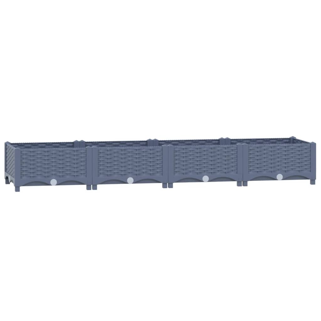 Plantenbak Verhoogd Polypropyleen 160 x 40 x 23 cm Donkergrijs