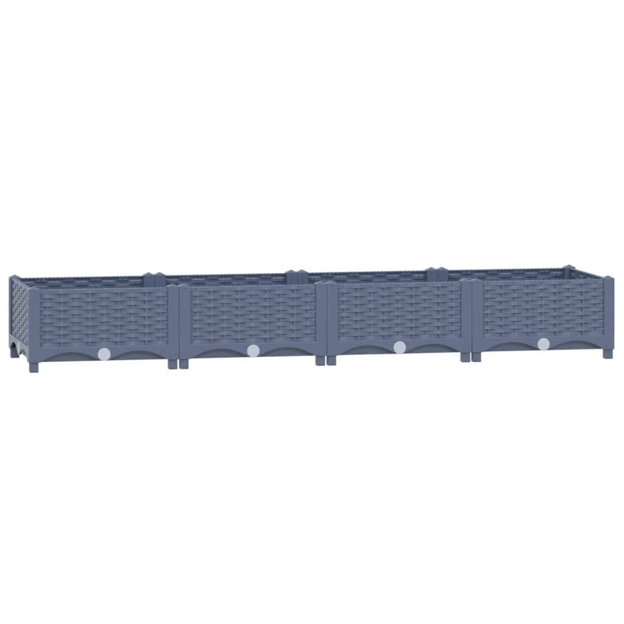 Plantenbak Verhoogd Polypropyleen 160 x 40 x 23 cm Donkergrijs