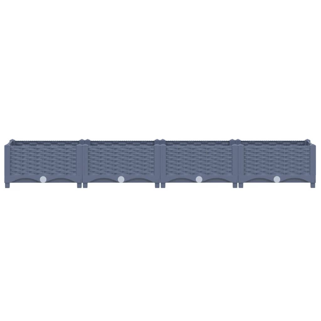 Plantenbak Verhoogd Polypropyleen 160 x 40 x 23 cm Donkergrijs
