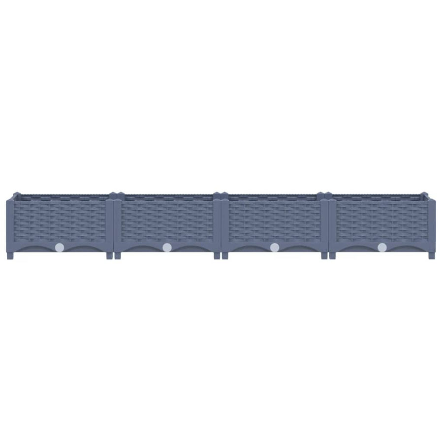Plantenbak Verhoogd Polypropyleen 160 x 40 x 23 cm Donkergrijs