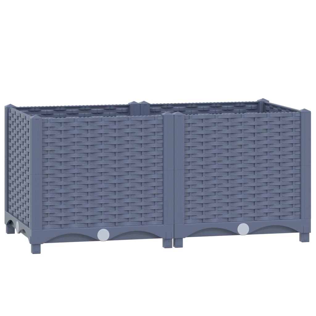 Plantenbak Verhoogd Polypropyleen 80 x 40 x 38 cm Donkergrijs