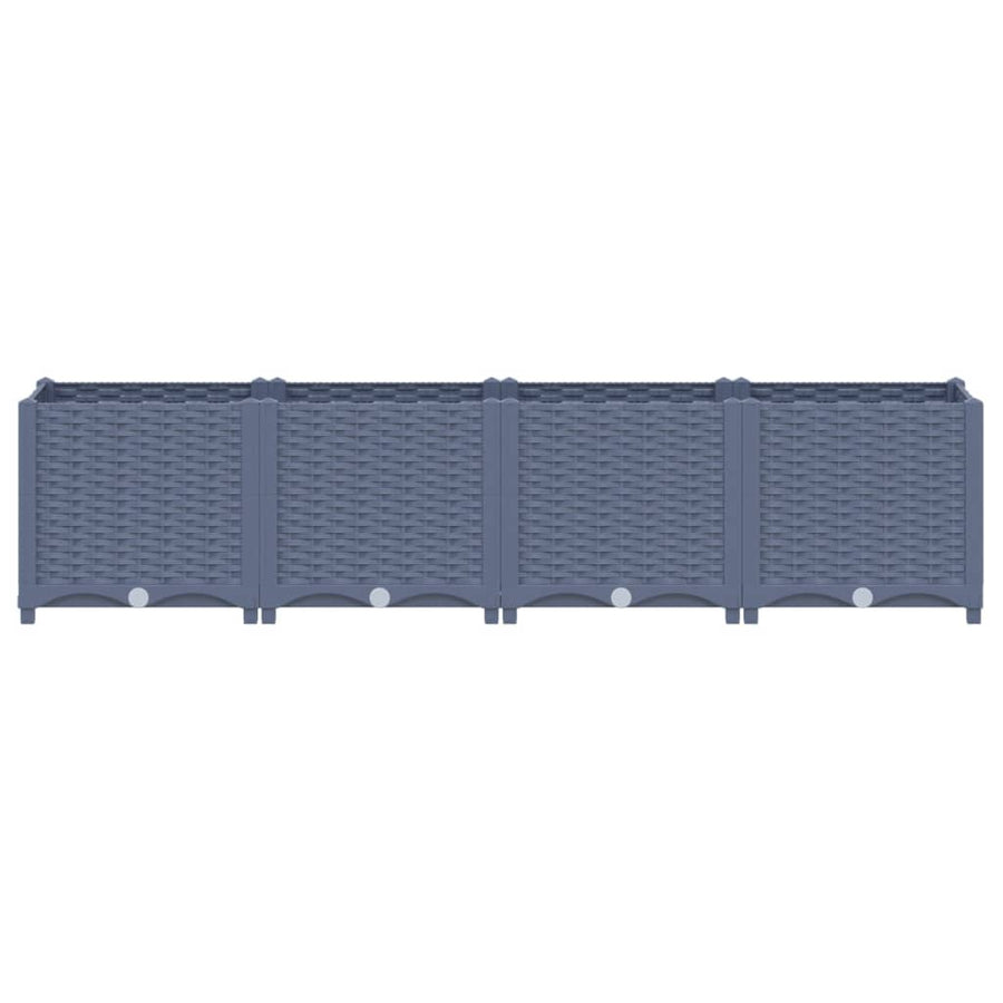 Plantenbak Verhoogd Polypropyleen 160 x 40 x 38 cm Donkergrijs