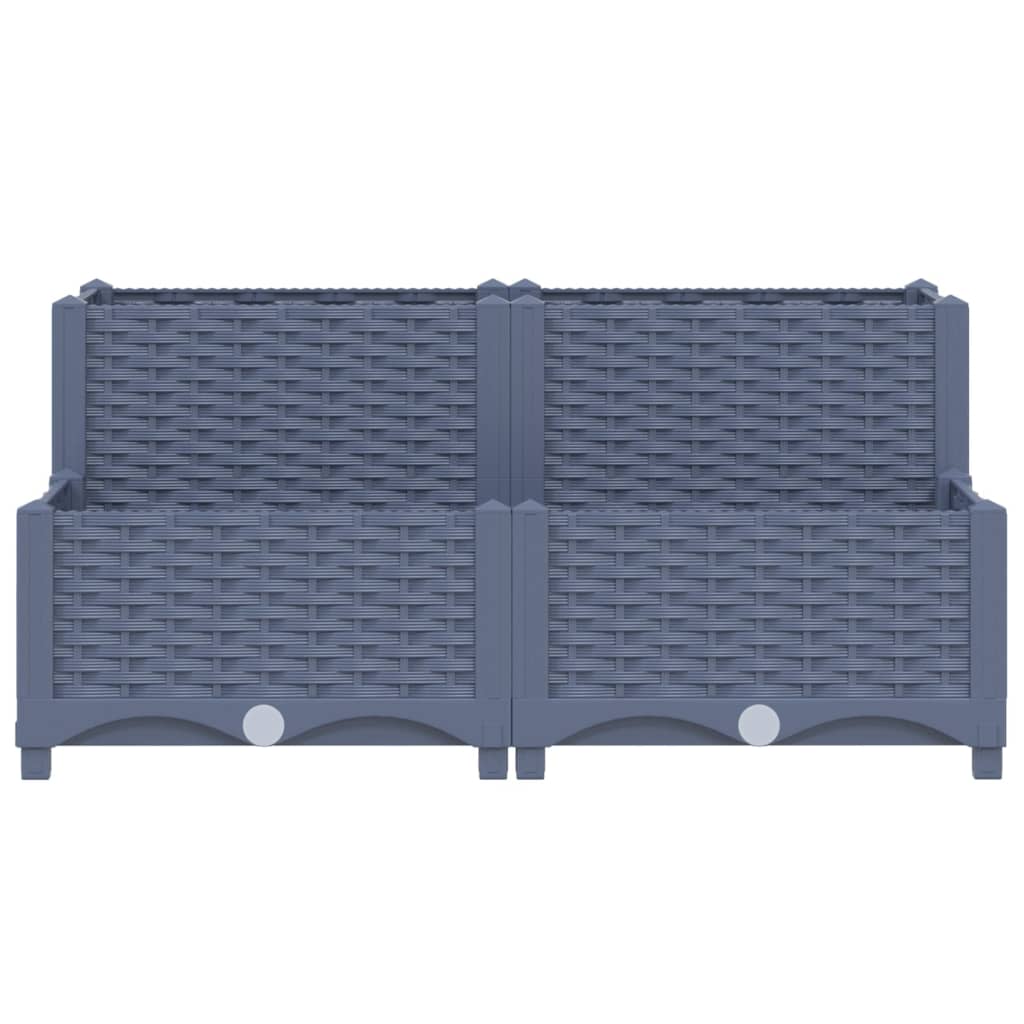 Plantenbak Verhoogd 80X80X38 Cm Polypropyleen 80 x 80 x (23-38) cm Donkergrijs