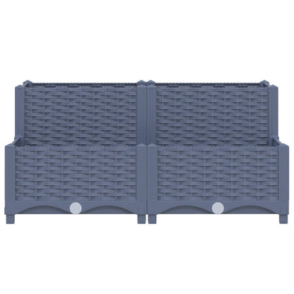 Plantenbak Verhoogd 80X80X38 Cm Polypropyleen 80 x 80 x (23-38) cm Donkergrijs