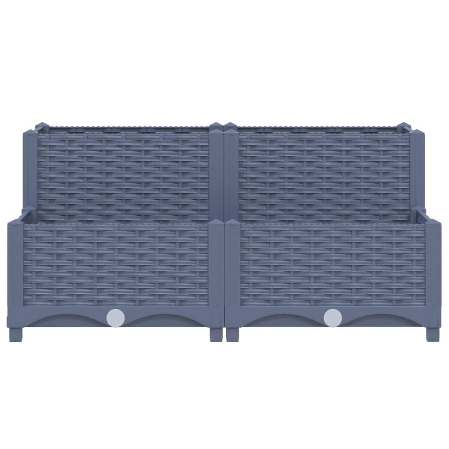 Plantenbak Verhoogd 80X80X38 Cm Polypropyleen 80 x 80 x (23-38) cm Donkergrijs