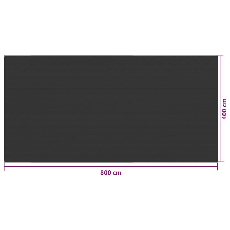 Tenttapijt 400x800 cm HDPE antracietkleurig 400 x 800 cm