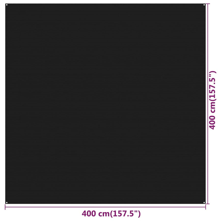 Tenttapijt Hdpe Zwart 400 x 400 cm