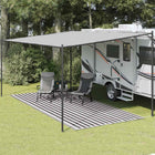 Tenttapijt 250x500 cm antraciet wit gestreept