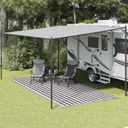Tenttapijt 250x500 cm antraciet wit gestreept