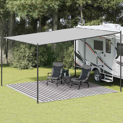 Tenttapijt 400x400 cm HDPE antracietkleurig en wit