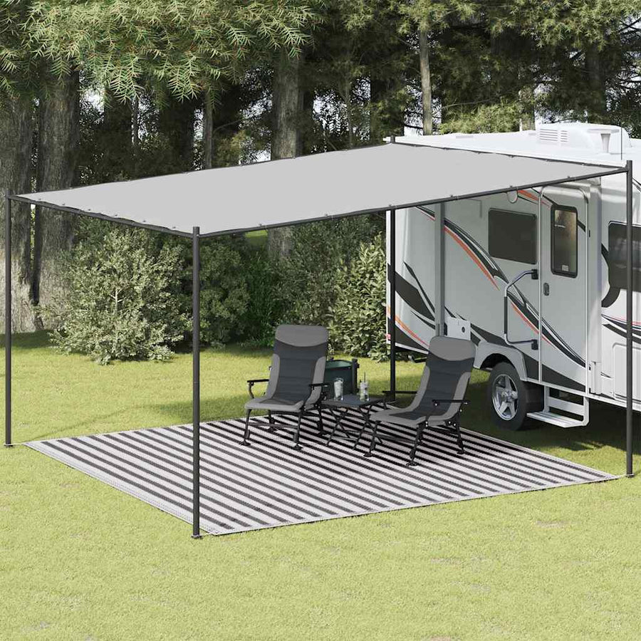 Tenttapijt 400x400 cm HDPE antracietkleurig en wit
