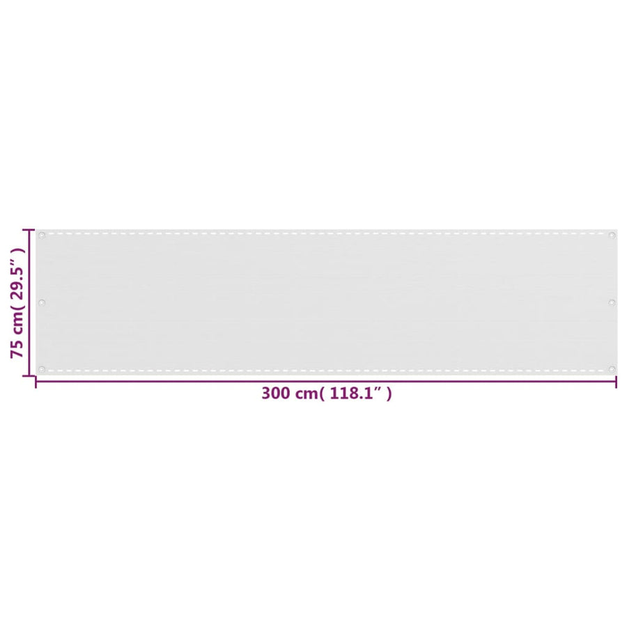 Balkonscherm 75x300 cm HDPE wit