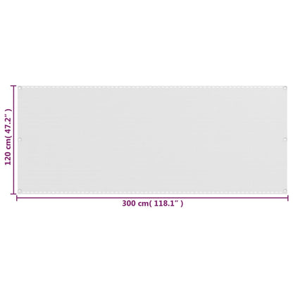 Balkonscherm Hdpe Wit 120 x 300 cm
