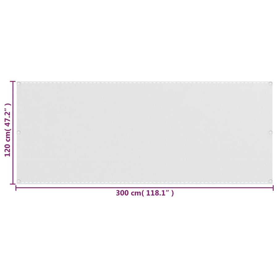 Balkonscherm Hdpe Wit 120 x 300 cm