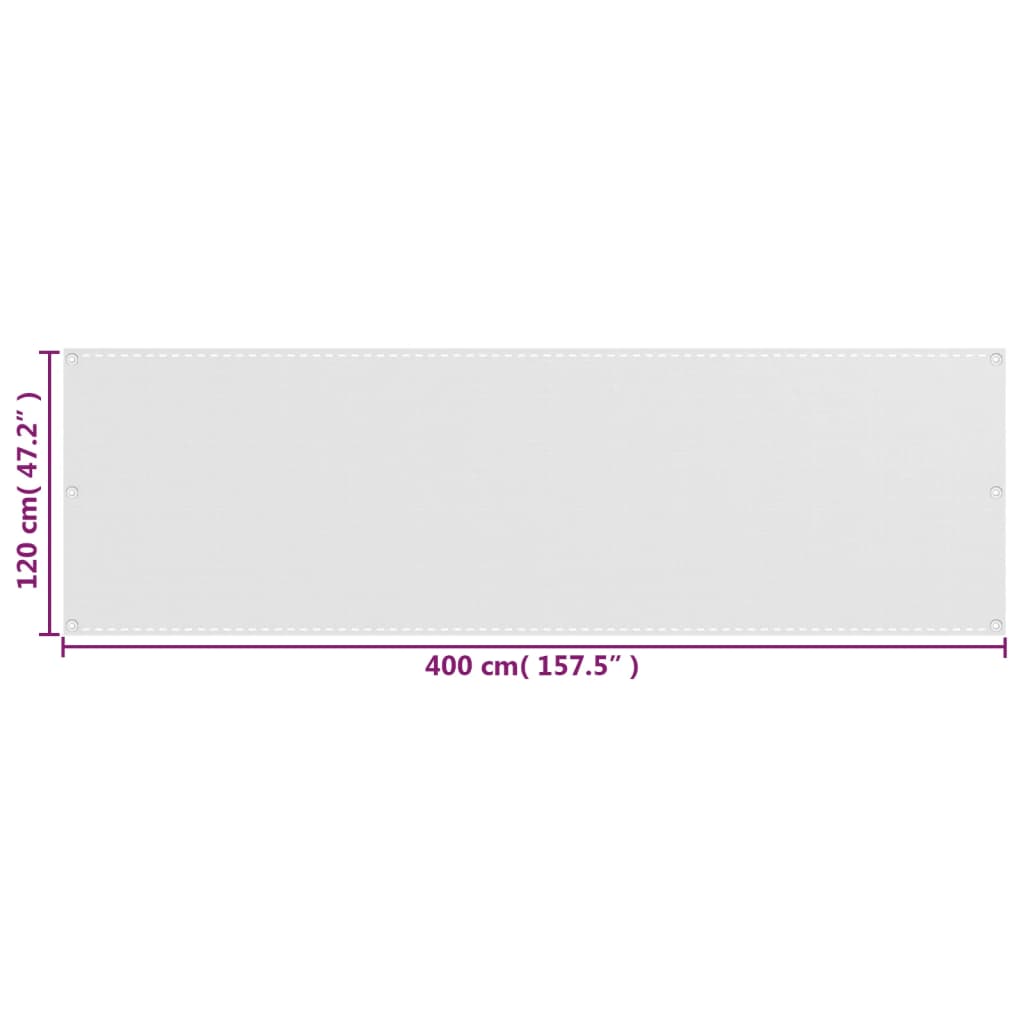 Balkonscherm Hdpe Wit 120 x 400 cm