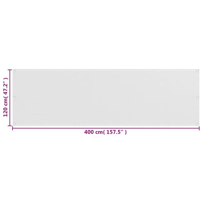 Balkonscherm Hdpe Wit 120 x 400 cm