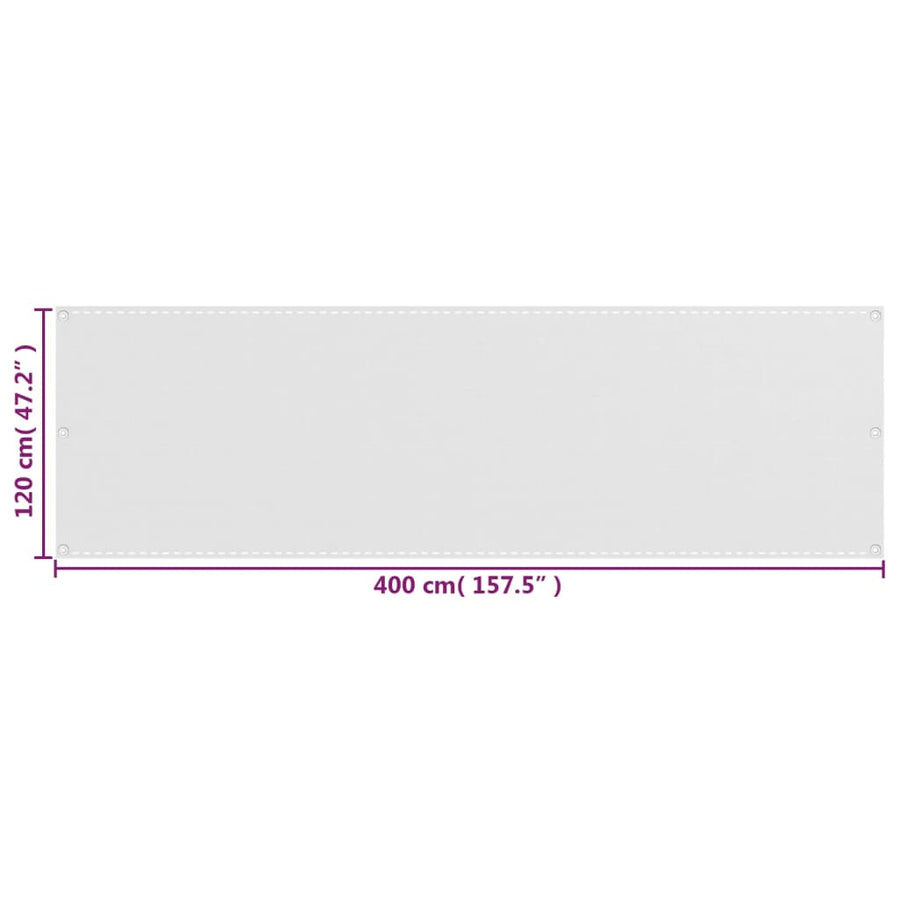 Balkonscherm Hdpe Wit 120 x 400 cm