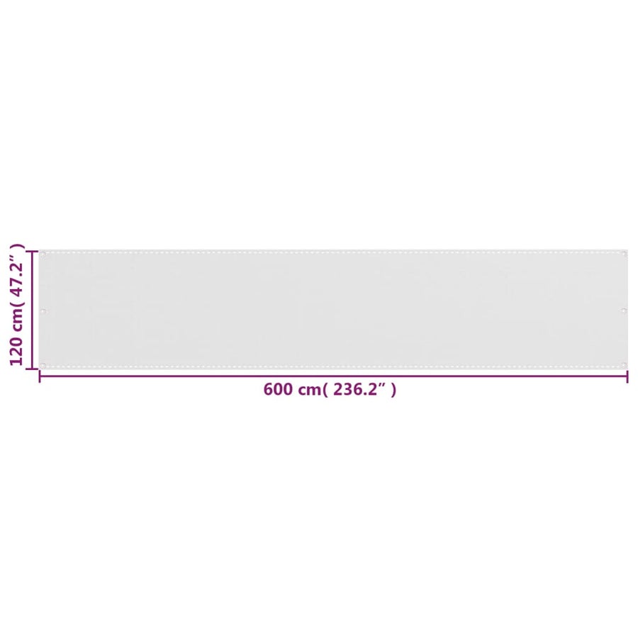 Balkonscherm Hdpe Wit 120 x 600 cm